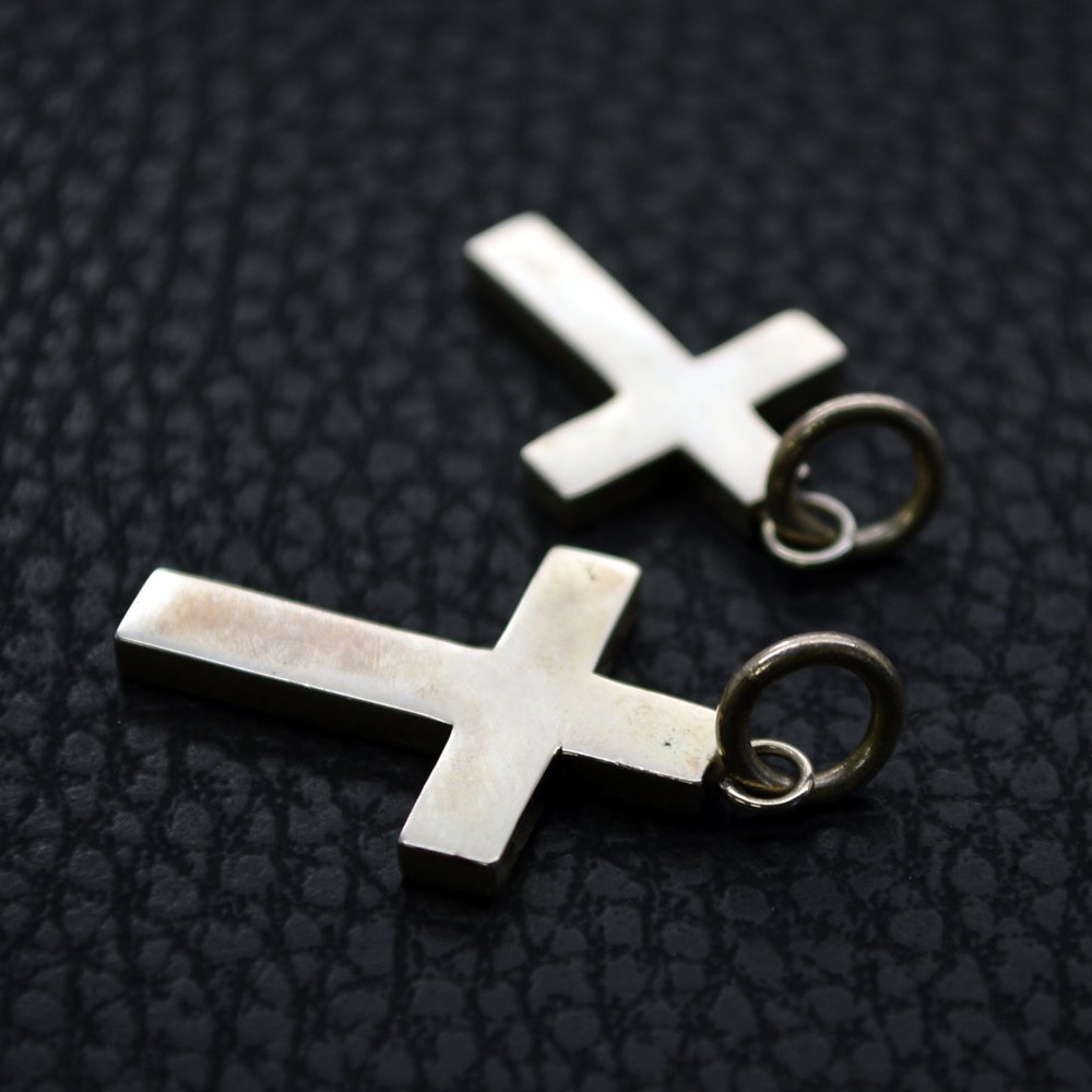 シルバー製クロス(十字架)オーダーメイドペアネックレス | チェーン付 - 工房史　プレゼント向けオーダーメイドアクセサリー製作通販