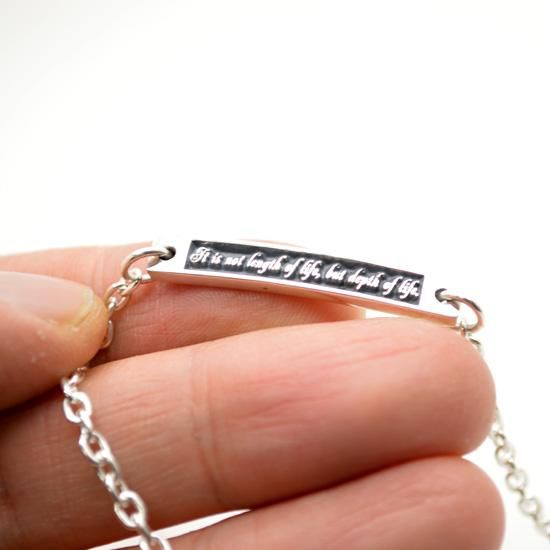 ■メンズネームブレスレットオーダーメイド★バータイプ【4週間お届け】お好きな文字が彫れます ♂20cm