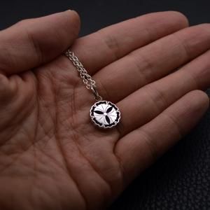 ■オーダーメイド家紋ペンダント シルバー製 φ16mm【小】-墨入れ仕上げ- ※チェーン別売