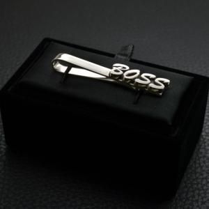■銀製 オーダーメイド・ネームネクタイピン【クリップ】ハワイ書体(いぶし銀仕上げ)