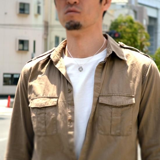 ■シルバー製アニバーサリーリングペアネックレス【墨入れ(メッキなし)/ロジウムシルバーメッキ】