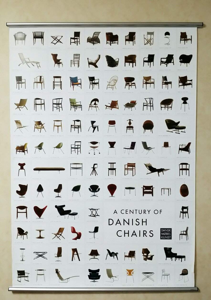 デンマークデザインの椅子 ポスター-