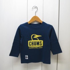 ॹ/CHUMS/Kid's Booby Face L/S T-Shirt/Navy