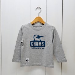 チャムス/CHUMS/Kid's Booby Face L/S T-Shirt/H・Gray × Navy