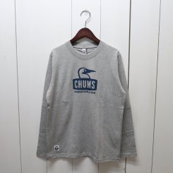 チャムス/CHUMS/Booby Face L/S T-Shirt/H・Gray × Navy