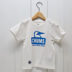 チャムス/CHUMS/Kid's Booby Face T-Shirt/White × Blue