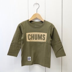 チャムス/CHUMS/Kid's CHUMS Logo L/S T-Shirt/Khaki