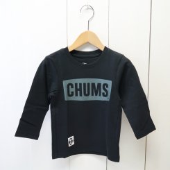 チャムス/CHUMS/Kid's CHUMS Logo L/S T-Shirt/Black