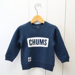 チャムス/CHUMS/Kid's CHUMS Logo Crew Top/Navy × White