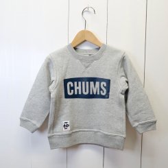 チャムス/CHUMS/Kid's CHUMS Logo Crew Top/H.Grey × Navy