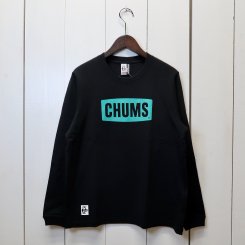 チャムス/CHUMS/CHUMS Logo L/S T-Shirt/Black×Teal