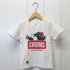 チャムス/CHUMS/東北別注/Kid's CHUMS × OM Logo T-shirt/ White