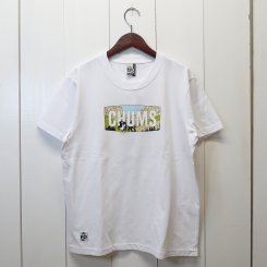 チャムス/CHUMS/Mountain CHUMS Logo T-Shirt / White