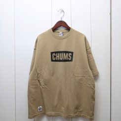チャムス/CHUMS/Oversized S/S CHUMS Logo Crew Top LP /Beige×Black
