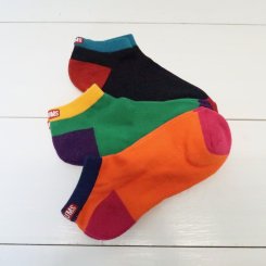 チャムス/CHUMS / 3P CHUMS Logo Color Blocked Ankle Socks
