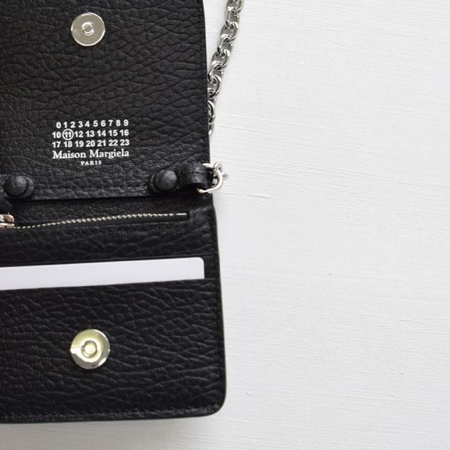 メゾンマルジェラ leather chain wallet Black Leather Buttoned Chain Wallet | Maison Margiela