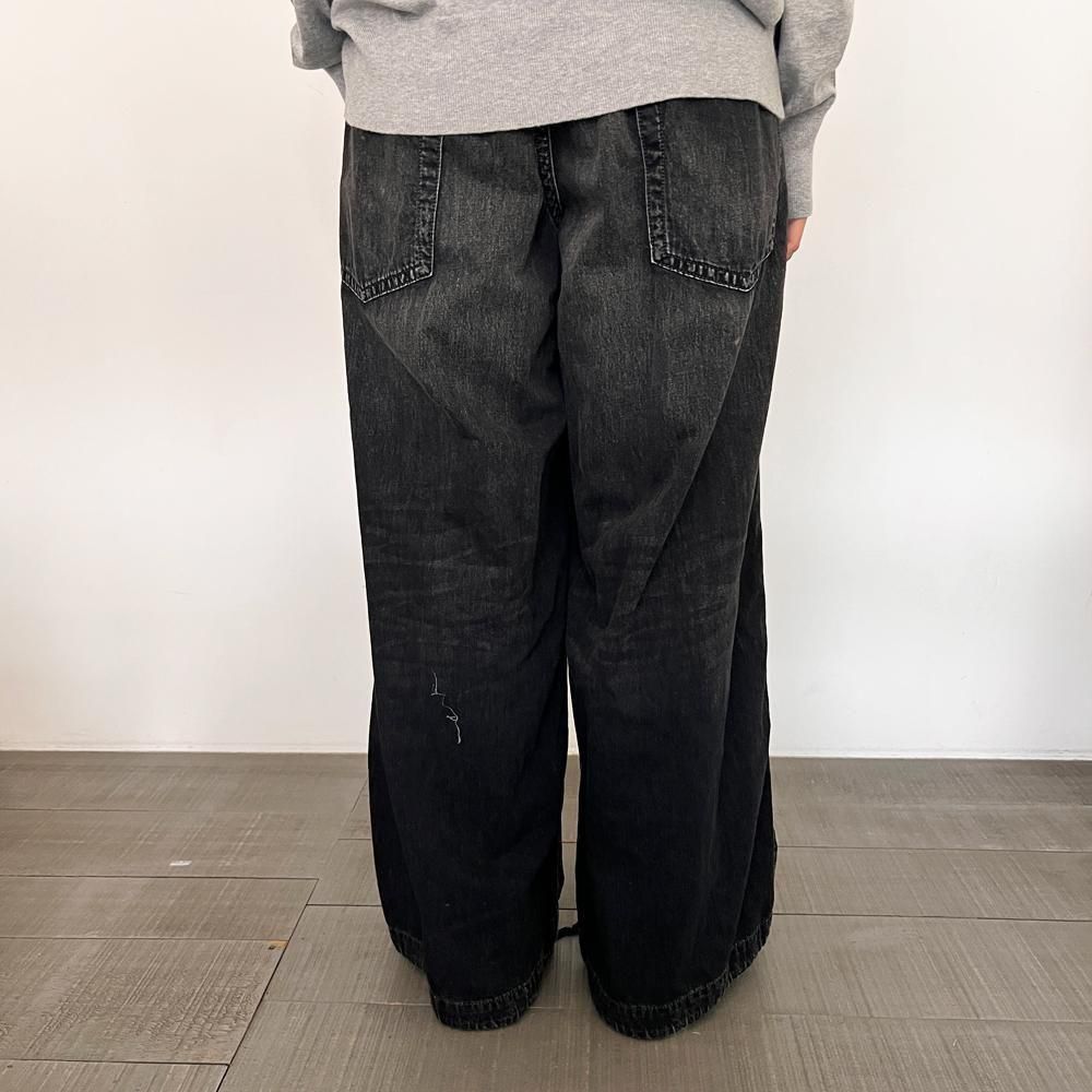 【MIHARAYASUHIRO】B14PT075 オーバーサイズ denim BLACK Maison MIHARA YASUHIRO】 HUGE DETAIL JEANS B14PT075 (メゾン