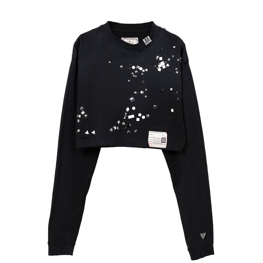 Maison MIHARA YASUHIRO】 EMBELLISHED DISTRESSED LONG SLEEVES MINI