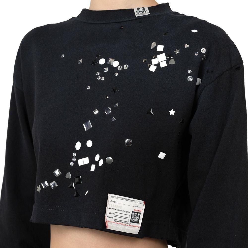 Maison MIHARA YASUHIRO】 EMBELLISHED DISTRESSED LONG SLEEVES MINI