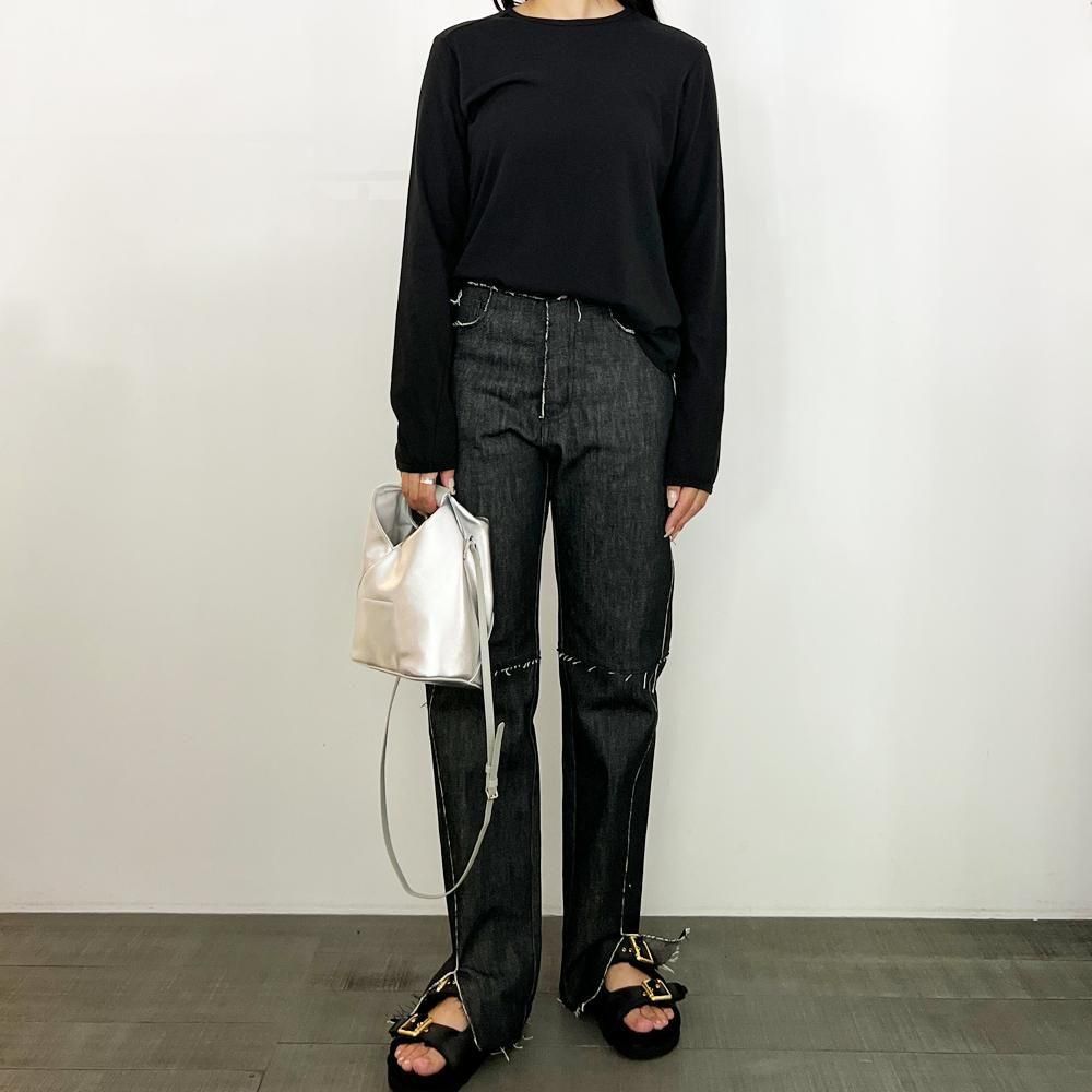 パンツ Gabriela coll garments / slit trousers TOMORROWLAND｜GABRIELA COLL GARMENTS LEATHER SLIT TROUSER
