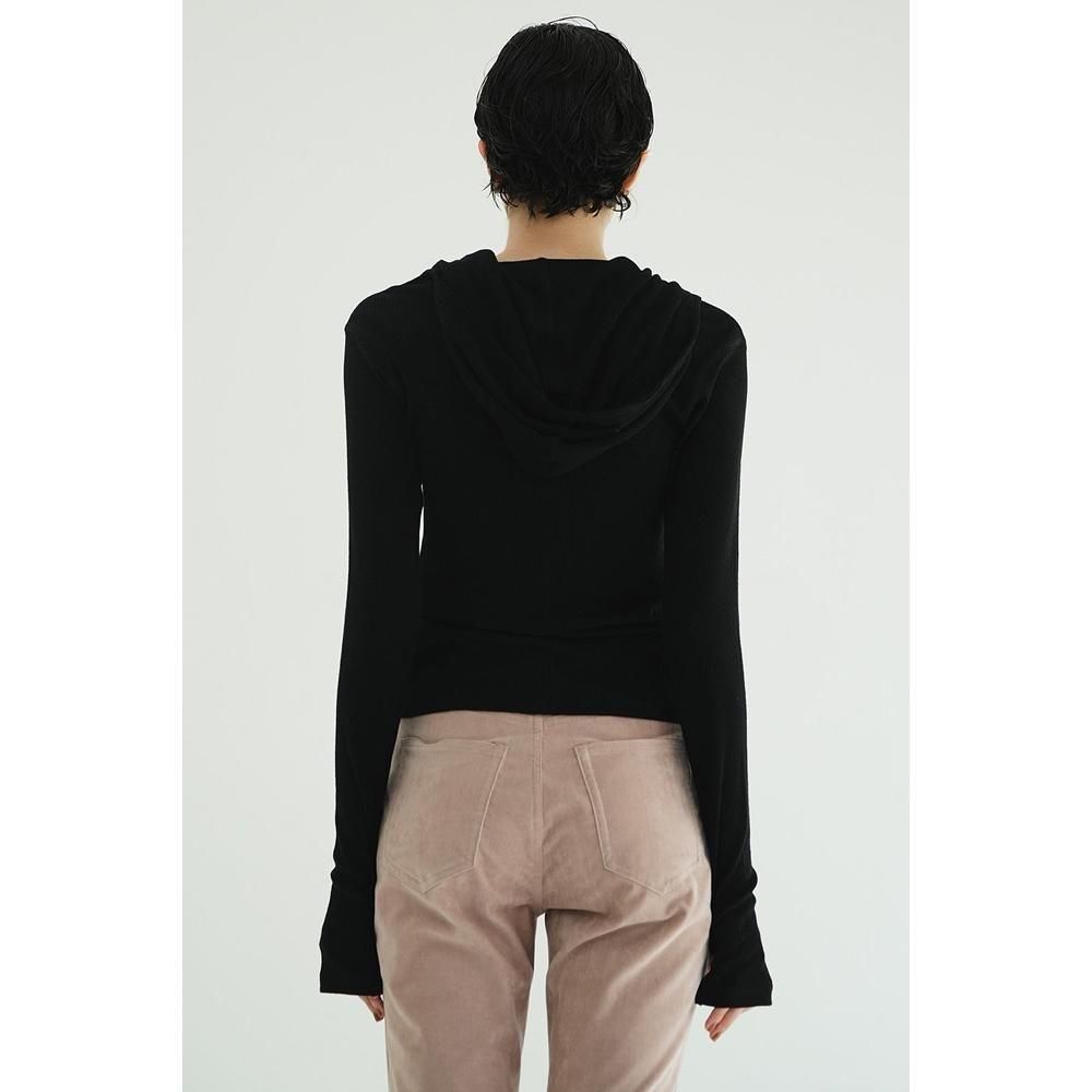 CLANE】 WOOL RIB HOODED TICHT TOPS 19105-1152 クラネ