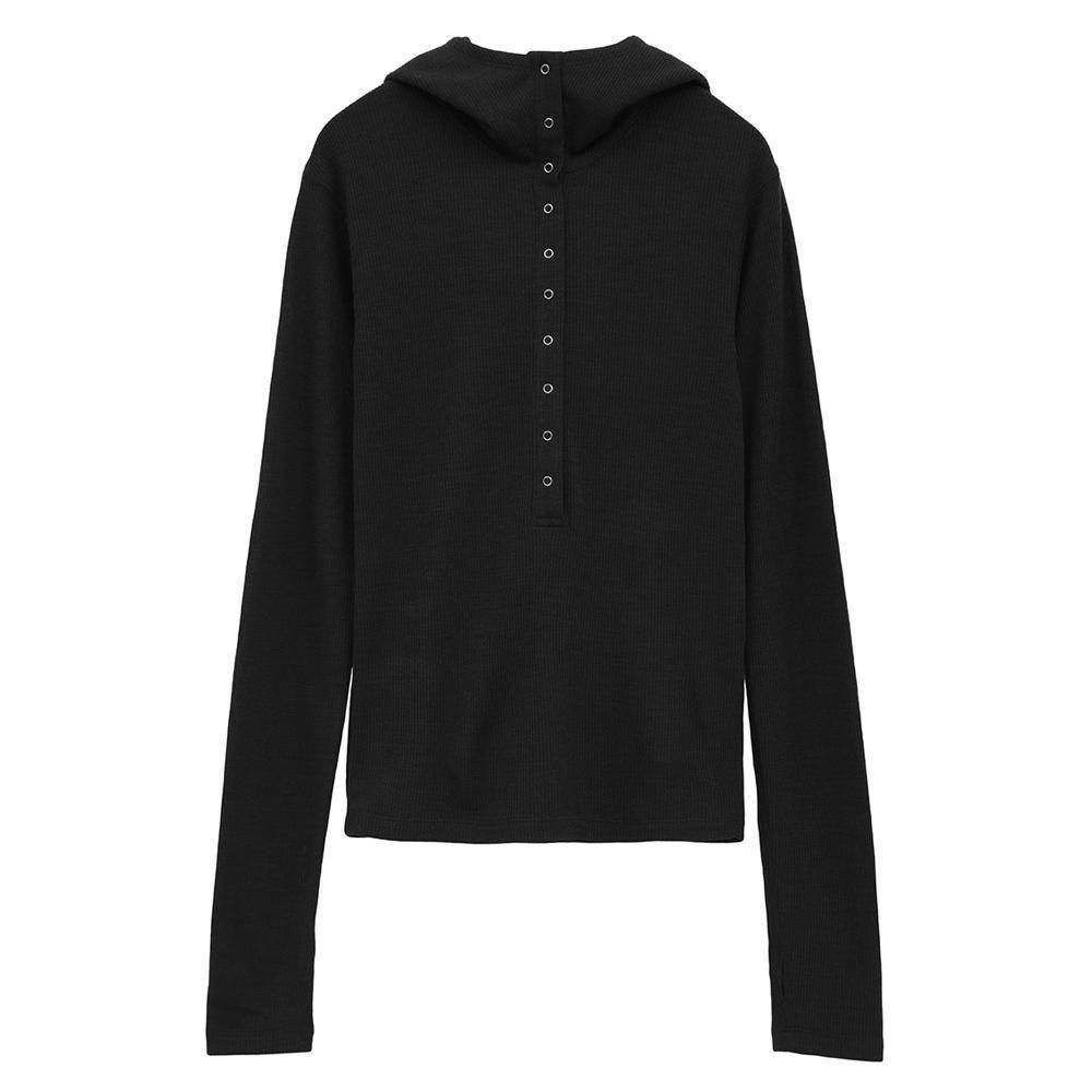 CLANE】 WOOL RIB HOODED TICHT TOPS 19105-1152 クラネ