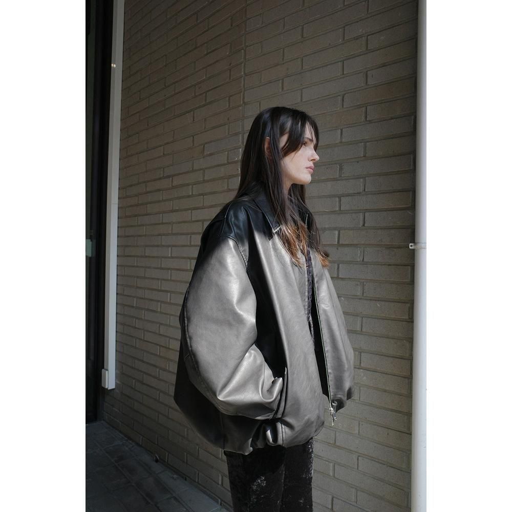 CLANE】 FAKE LEATHER BALLOON JACKET 19101-0012 クラネ