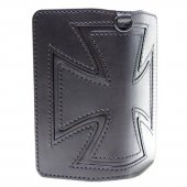 <img class='new_mark_img1' src='https://img.shop-pro.jp/img/new/icons50.gif' style='border:none;display:inline;margin:0px;padding:0px;width:auto;' />CANVAS - IRONCROSS WALLET ( BLACK LEATHER / BLACK STITCH)