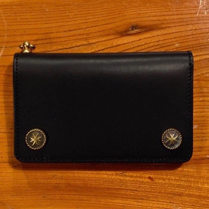 HWZN.MFG.CO.(HWZN BROSS) - LEATHER WALLET MID-SIZE (BLACK / BRASS