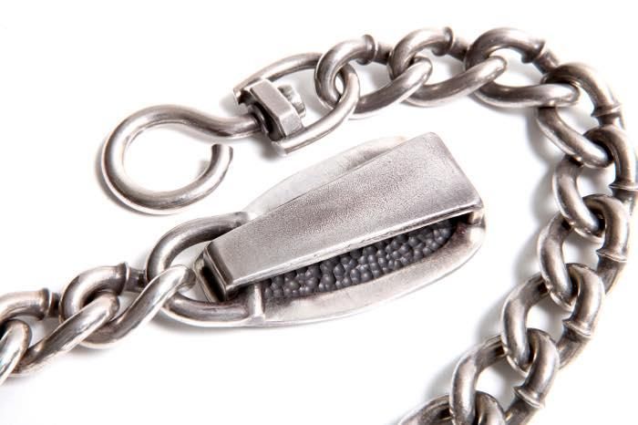 canvas ウォレットチェーン 60cm) ステンレス 極太 ウォレットチェーン 唐草 スカル あずき