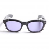 EVILACT EYEWEAR  “DOUGLAS” (Gray Frame / Clear Lens x Matte Black Clip On / Purple Lens)