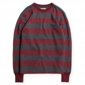 WEST RIDE / HEAVY BORDER LONG TEE (WI RED/H.GRY)