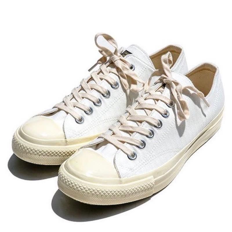 TROPHY CLOTHING - MILL TRAINERS LOW-TOP (WHITExCREAM) - CANVAS