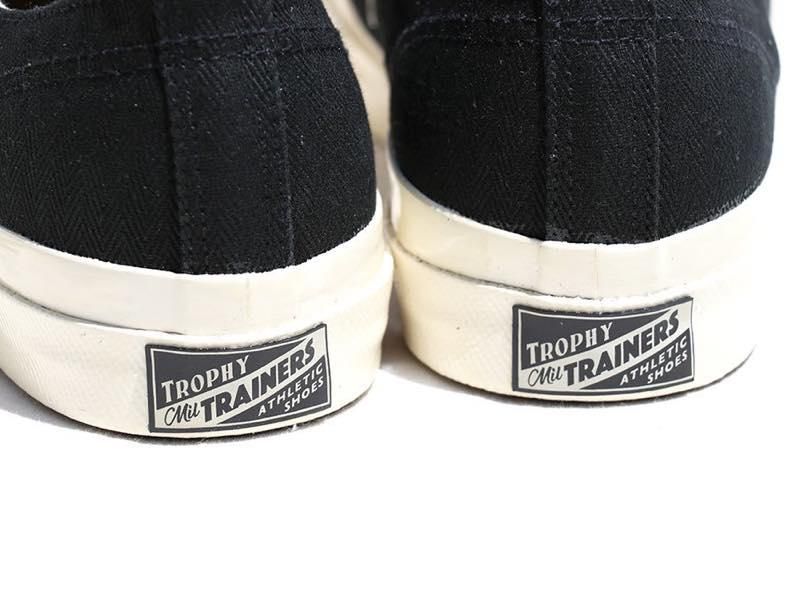 靴 TROPHY CLOTHING (BLACKxCREAM) 26.0 TROPHY CLOTHING - MILL TRAINERS LOW-TOP (BLACKxCREAM