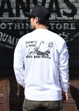 GARBAGE WAGON x TRADITION-CYCLES SISSY BAR L/S TEE (WHITE)