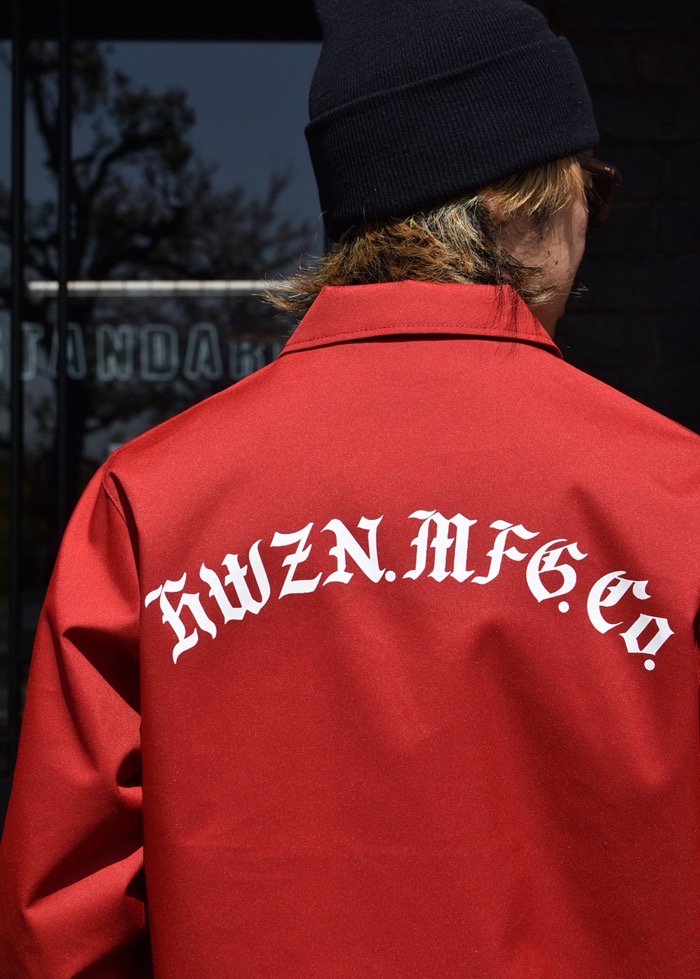 HWZN.MFG.CO.(HWZN BROSS) - OLD - E LOGO CORDURA COACH JACKET (RED