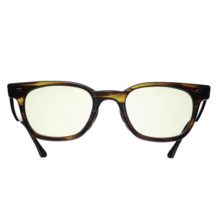 EVILACT EYEWEAR “HENDERSON” - RIM TEMPLE OLIVE MARBLE / GREEN LENS