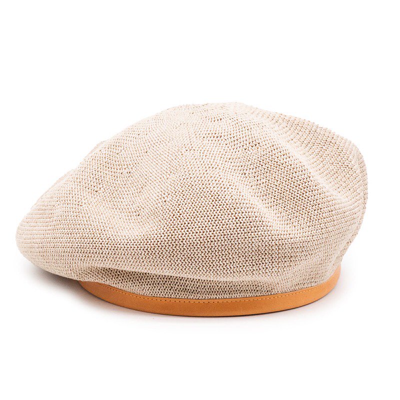 THE H.W. DOG & CO. - LEATHER 62 BERET 22SS (BEIGE) - CANVAS 