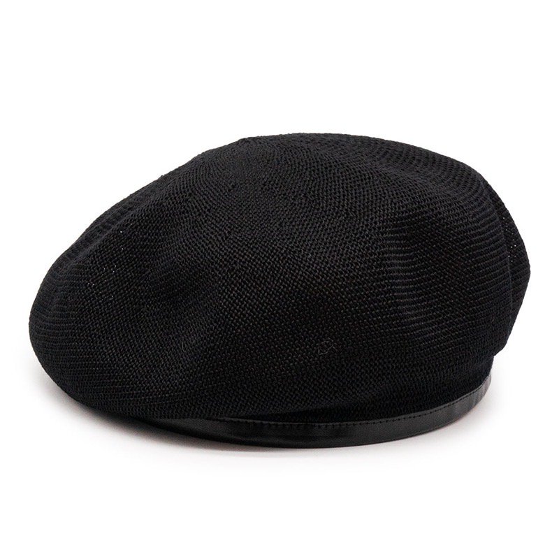 THE H.W. DOG & CO. - LEATHER 62 BERET 22SS (BLACK) - CANVAS 