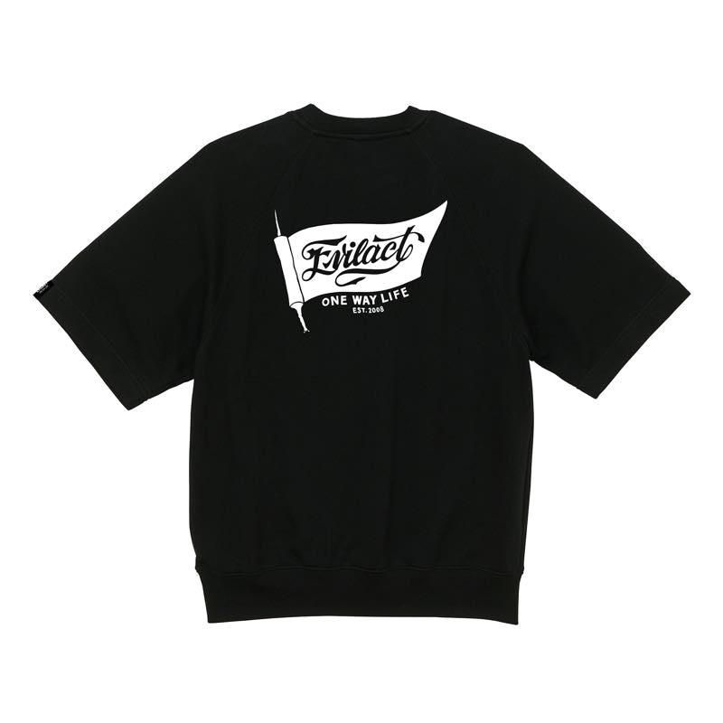 人気激安 EVILACT / SHIRTS SWEET HALF-SLEEVE RAGLAN FIT LOOSE FLAG OLD トップス