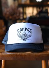 CANVAS / F-WHEEL MESH CAP (WHITE x BLACK)