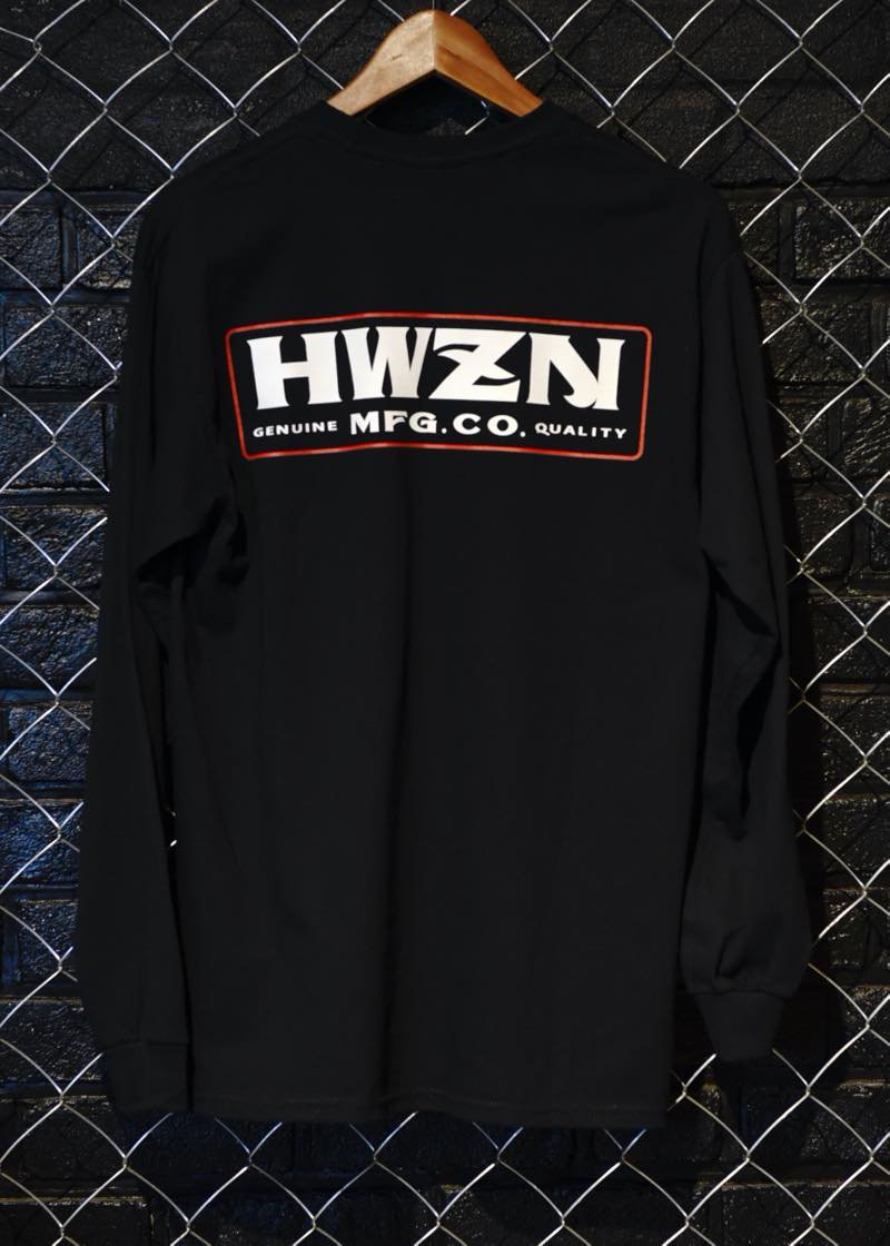 HWZN.MFG.CO. -BOX LOGO LS T-SHIRTS 2 (BLACK) - CANVAS CLOTHING