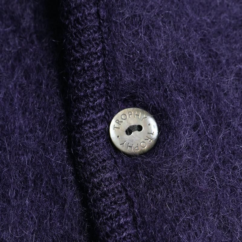 TROPHY CLOTHING - MOHAIR KNIT CARDIGAN (DARK PURPLE
