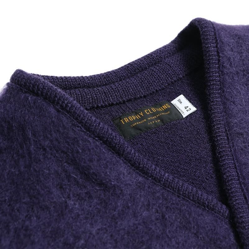 TROPHY CLOTHING - MOHAIR KNIT CARDIGAN (BLACK) - CANVAS