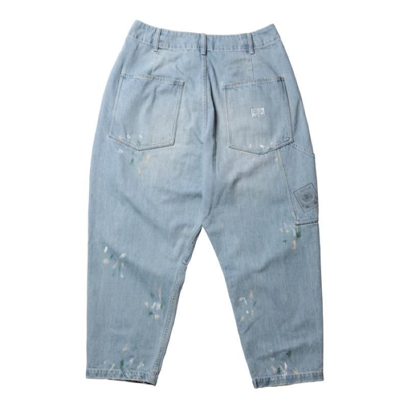 Liberaiders®︎ / STAMPED DENIM SARROUEL PANTS (Light Blue