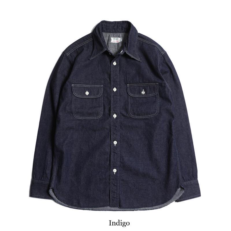 TROPHY CLOTHING -DELUXE WORK L/S SHIRT (INDIGO) - CANVAS CLOTHING ONLINE  STORE / 39 Shimeno Kanazawa Ishikawa JAPAN 920-0059