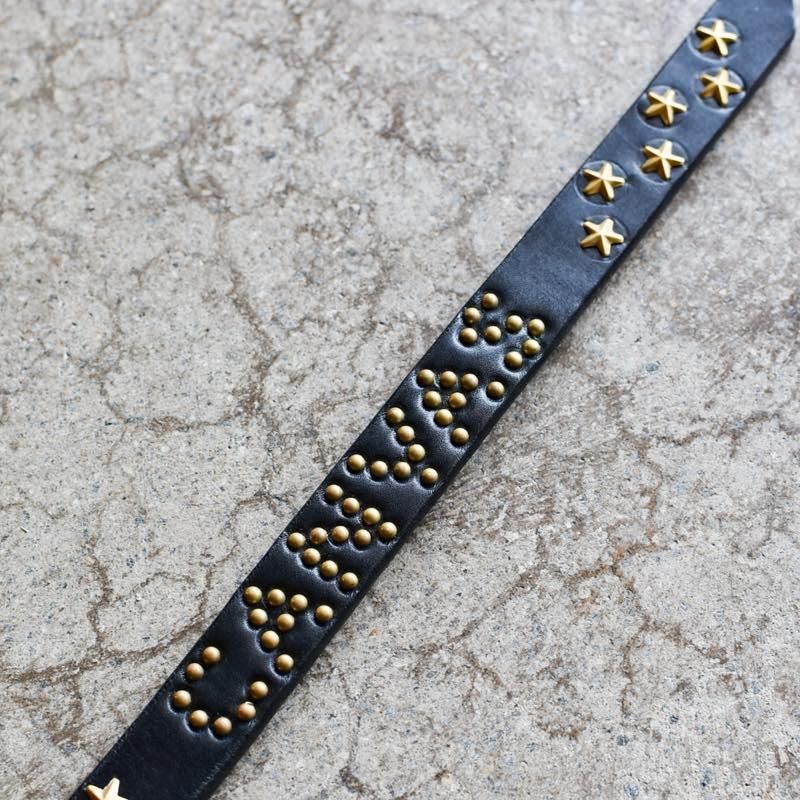 HTC x CANVAS - Narrow supper small stars Studded Belt(Brass