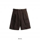 <img class='new_mark_img1' src='https://img.shop-pro.jp/img/new/icons1.gif' style='border:none;display:inline;margin:0px;padding:0px;width:auto;' />TROPHY CLOTHING - PLEATS SHORTS (BROWN) / TR25SS-604