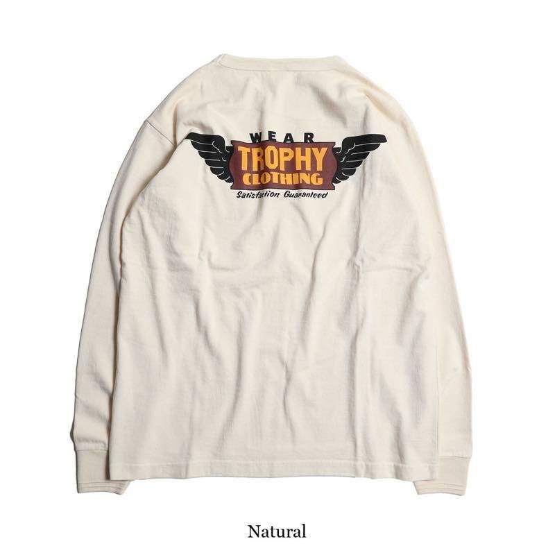 TROPHY CLOTHING - WING LOGO OD L/S TEE (NATURAL) / TR25AW
