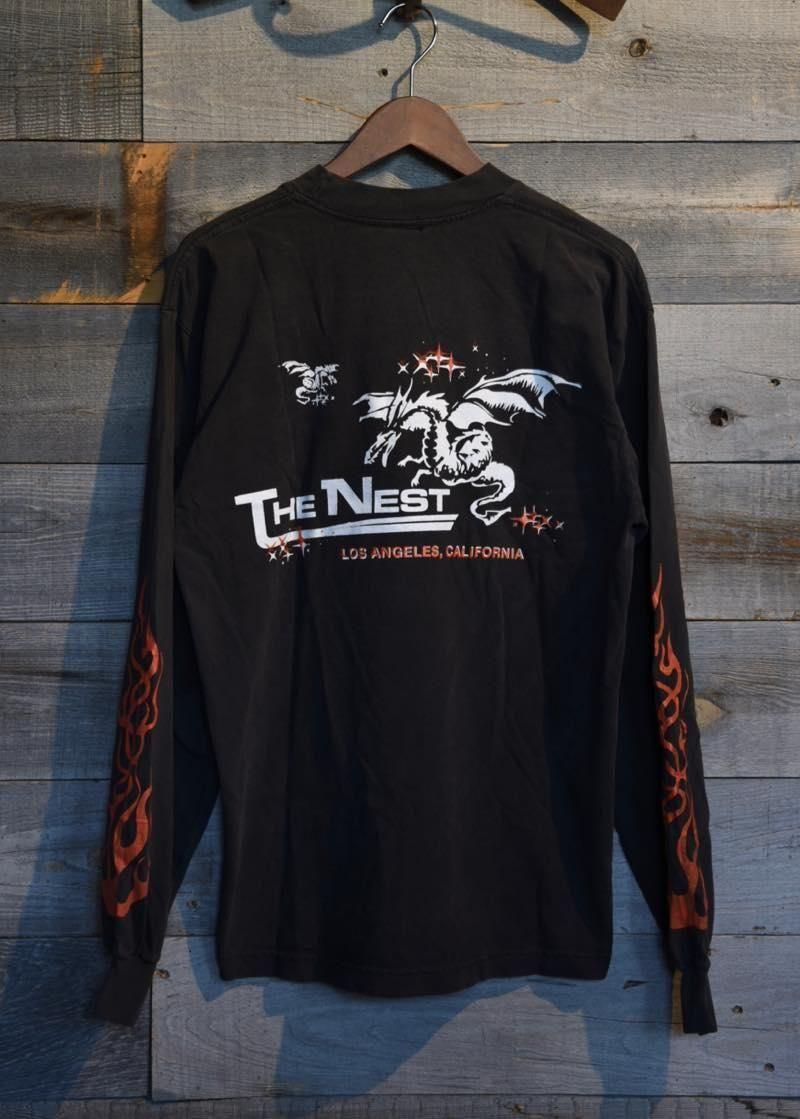 THE NEST / DRAGON L/S TEE (Chest Black) - CANVAS CLOTHING